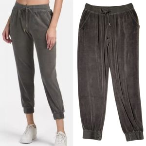 YOUNG FABULOUS & BROKE Ollie Hi-Waste Velour Velvet Slim Gray‎ Jogger M